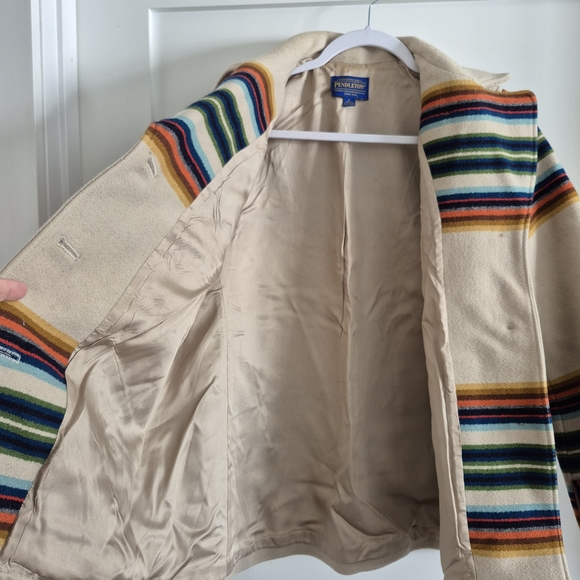 Pendleton La Grande Southwestern Coat Size Large Vintage Inspired Wool Stripe - Picture 10 of 13